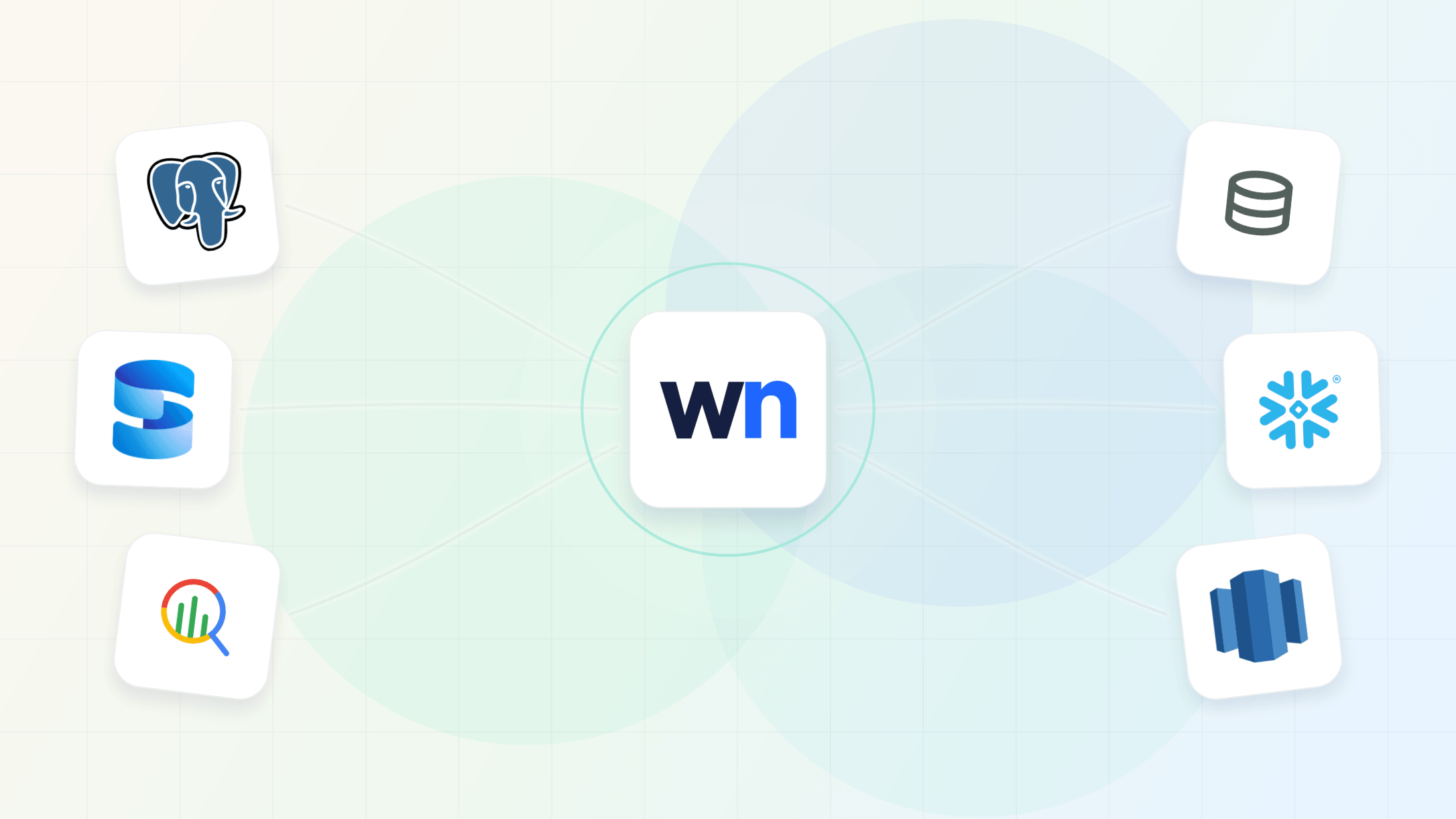 WasteNot logo surrounded by database, warehouse, and lifecycle data source logos